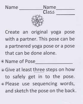 Preview of PARTNERED YOGA ACTIVITY