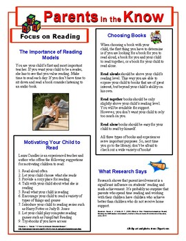 Preview of Reading Parent Newsletter (English)