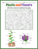 PARTS OF A PLANT & FLOWER Word Search Puzzle Worksheet Activity
