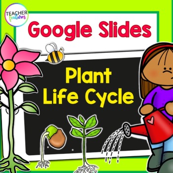 Preview of PLANT LIFE CYCLE 1ST GRADE Parts of a Plant GOOGLE SLIDES Plant Needs FLIP BOOK