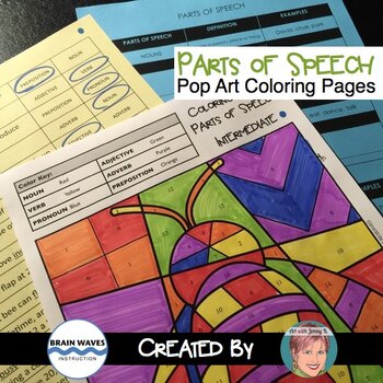 Preview of Parts of Speech Coloring Pages Collection w/ Designs for Spring, Summer, More!