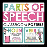 Parts of Speech Posters - Classroom Bulletin Board Grammar