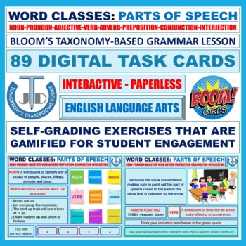 Preview of PARTS OF SPEECH - WORD CLASSES: 89 BOOM CARDS