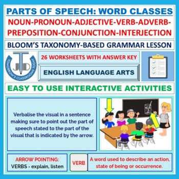 Preview of PARTS OF SPEECH - WORD CLASSES: 26 WORKSHEETS WITH ANSWERS