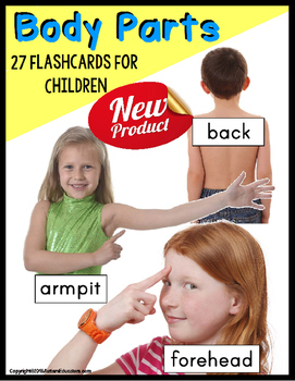 Preview of PARTS OF THE BODY Flashcards for Children