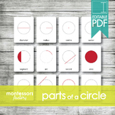 PARTS of a CIRCLE • Montessori Cards • Flash Cards • Three