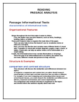 Preview of Reading Passage analysis lesson (editable resource)