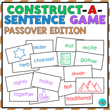 Preview of PASSOVER Parts of Speech Game | Construct A Sentence | Sentence Building Cards