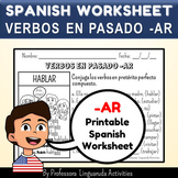 PAST TENSE IN SPANISH - Spanish Regular Verbs Worksheet NO PREP