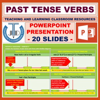 Preview of PAST TENSE VERBS: POWERPOINT PRESENTATION - 20 SLIDES