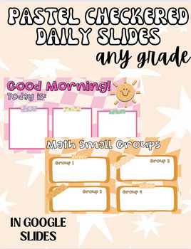 Preview of PASTEL CHECKERED DAILY SLIDE TEMPLATES | GOOGLE SLIDES