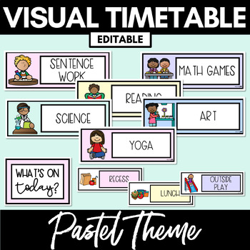 PASTEL CLASSROOM DECOR Visual Timetable by Mrs Learning Bee | TPT