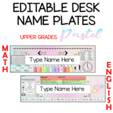 PASTEL DESK NAME PLATES *UPPER PRIMARY* MATH AND ENGLISH