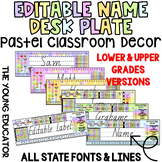 PASTEL DESK PLATE NAME LABELS *LOWER & UPPER YEARS*