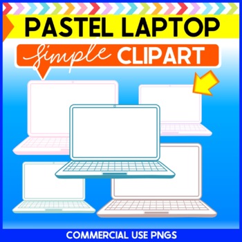 Preview of PASTEL LAPTOP OUTLINE CLIPART (For Personal & Commercial use)