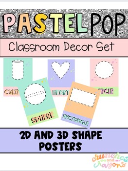 Preview of PASTEL POP | Barbie-Inspired Class Decor // 2D and 3D Shape Posters