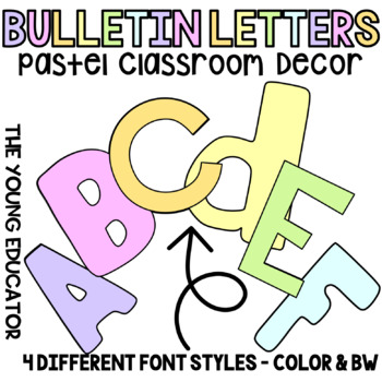Preview of PASTEL RAINBOW BULLETIN LETTERS