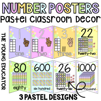 Preview of PASTEL RAINBOW NUMBER POSTERS
