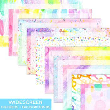 Preview of PASTEL Rainbow SLIDE Backgrounds Clipart - Spring Google Slides Templates