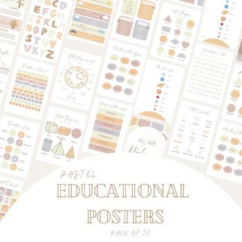 Preview of PASTEL education poster pack, back to school , classroom decor