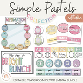 PASTELS Classroom Decor BUNDLE | Calm Pastel Rainbow Edita