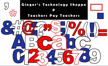 Preview of PATRIOTIC BUNDLE! * Bulletin Board Letters * Punc * Numbers * Symbols *