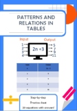 PATTERNS AND RELATIONS IN TABLES