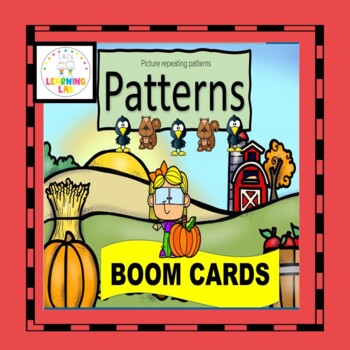 Preview of FALL PATTERNS BOOM CARDS repeating shapes and pictures