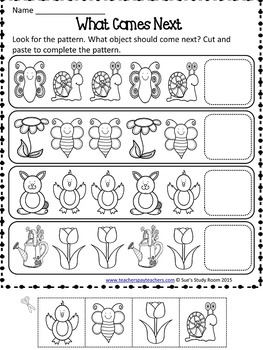 PATTERNS: Spring Patterns Worksheets by Sue's Study Room | TpT