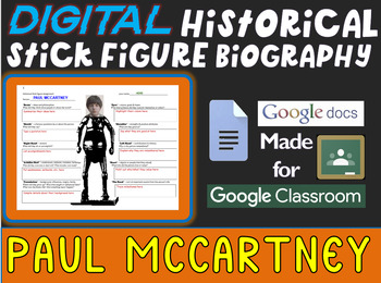 Preview of PAUL MCCARTNEY Digital Historical Stick Figure Biography (MINI BIOS)