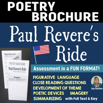 Preview of PAUL REVERE'S RIDE - Foldable Poetry Brochure (Standards-Aligned)