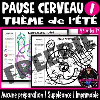 Preview of Pause cerveau - Édition d'été I French Brain Break Game Summer Edition