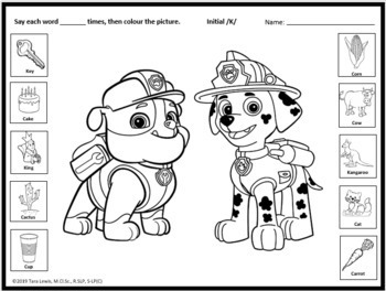 paw patrol speech sound worksheets by the speechie lady tpt