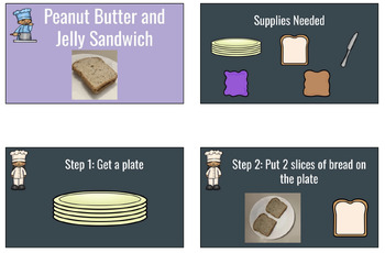 Preview of PB & J (Special Education Visual Recipes, Sequencing)
