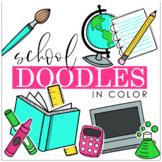 PB School Doodles Clipart in Color