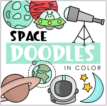 Preview of PB Space Doodles Clipart in Color