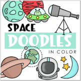PB Space Doodles Clipart in Color