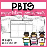 PBIS Behavior Expectation Worksheets