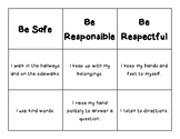 PBIS Behavior Sort - Be Safe, Be Respectful, Be Responsible