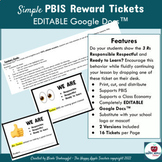 PBIS Class Economy Printable Reward Tickets EDITABLE Googl