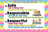 PBIS Classroom Rules / Expectations Chart - bright chevron