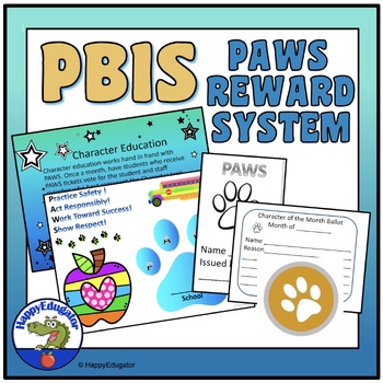 Preview of PBIS Paws Reward System for the Beginning of the Year