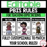 PBIS Rules & Classroom Expectations | EDITABLE