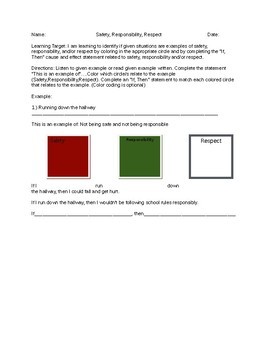 Preview of PBIS Safety,Responsibility,Respect Practice