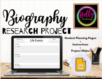 Preview of PBL Biography Research: Digital Planning Pages + Project Slides