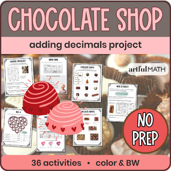 Preview of PBL Fun Math Project | NO PREP 3rd Grade Review | Chocolate Shop