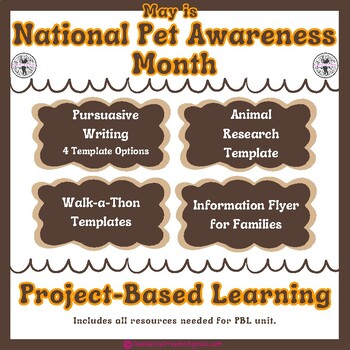Preview of National Pet Awareness Month - Project Based Learning (PBL)