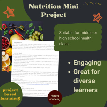 Preview of PBL - Nutrition Mini Project (Health Class)