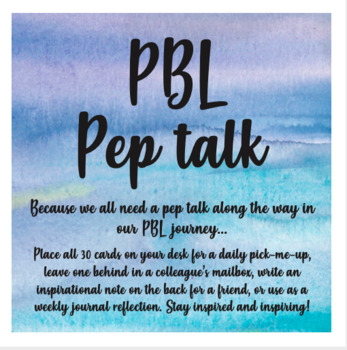 Preview of PBL Pep Talk Gift Cards/Notes