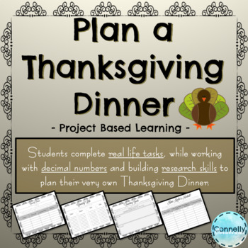 Preview of Project Based Learning: Plan a Thanksgiving Dinner